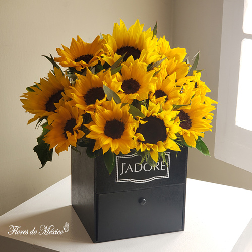 Girasoles Y Chocolates En Fino Estuche.