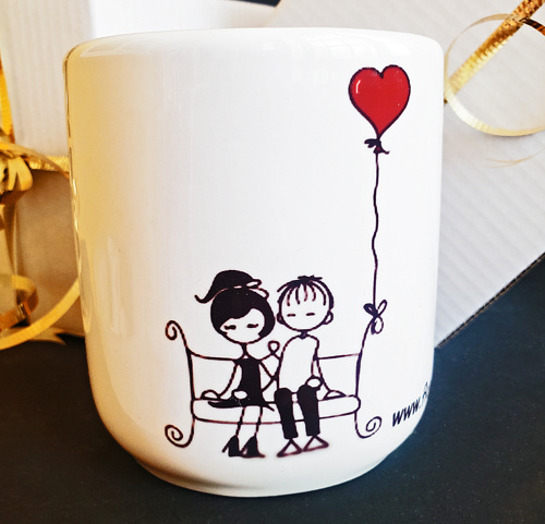 6 TAZA LOVE CON MANGO DE CORAZÓN